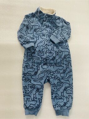 Disney Blue Dino Fleece Footed One-Piece